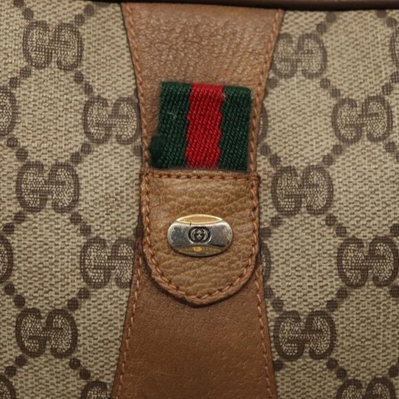 GUCCI GG Supreme Web Sherry Line Clutch Bag PVC Beige Red 89 01 034 Auth fm3793 - Picture 7 of 16